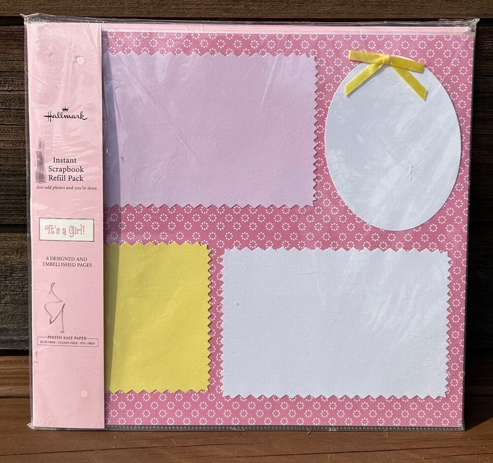 Retro Hallmark Instant Scrapbook Refill Pack, It's a Girl Baby Scrapbook